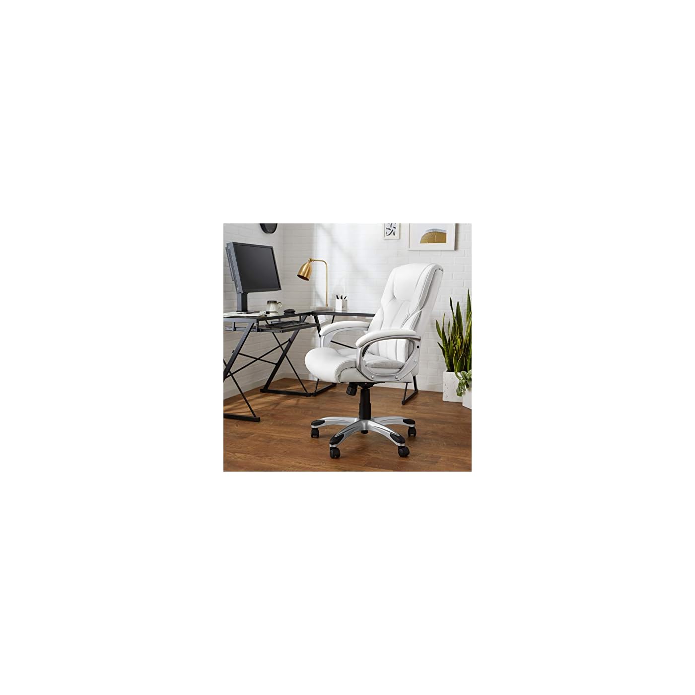 Amazon Basics Executive Home Office Desk Chair with Padded Armrests