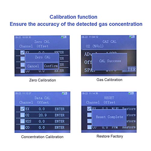 4 Gas Detector Portable Multi Gas Detector Monitor Color Display with Graphing Rechargeable Battery Sound Light Alarm 4 in 1 Gas Analyzer