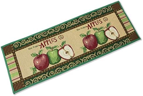 Kitchen Rugs Apple Non Slip Kitchen Mat Extra Long Runner Area Rug for Kitchen Jacquard Bathroom Carpet Printed Floor Rugs,18 x 47 Inches
