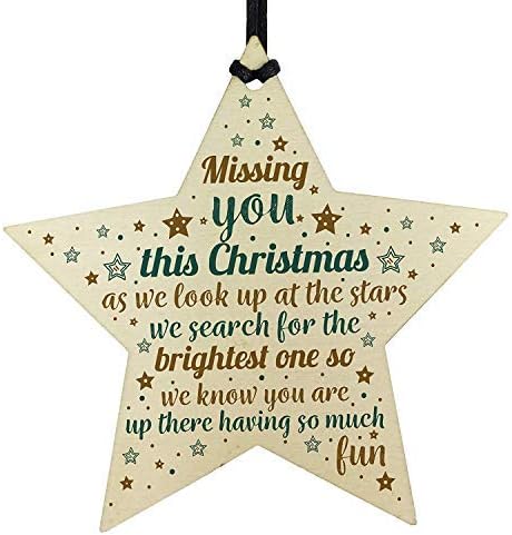 Amazon Com Missing You This Christmas Wooden Star Tree Memorial