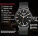 SONGDU Men's Fashion Date Slim Analog Quartz Watches with Stainless Steel Mesh Band (Gold and Black)