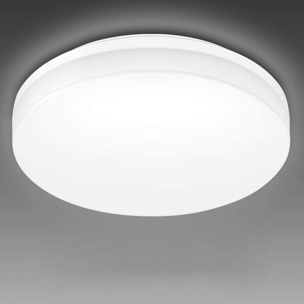 LED 12W Genuine IP44 Ceiling Lights, Ø 220 * 48, Day White 4000K, 1200LM, Lighting for Bathroom, Kitchen, Hallway, Office, Corridor, Flush Ceiling Light, Bath Ceiling Light, 2 Year Warranty