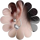 Vacaonio Minimalist Silver Flower Half Hoop Earrings Metal Rose Flower Open Hoop Earrings Tulip Dangle Hoop Earrings Tulip Flower C Shape Earrings Rose Floral Earrings Jewelry for Women