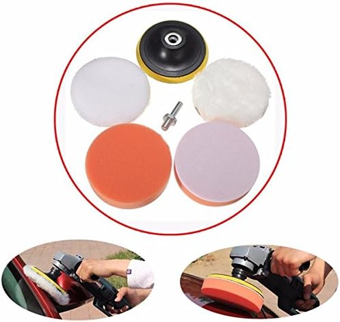 6pcs 7 Inch Sponge and Woolen Polishing Buffing Pad Kit For Car Polisher