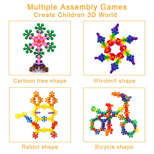 SHAWE Kids Building Block Toy, 90 Pieces Mighty Molecules Big Size STEM Toys, Interlocking Solid PE Plastic Building Sets, Educational Games, Sensory Fidget Toys, Safe Material for Kids
