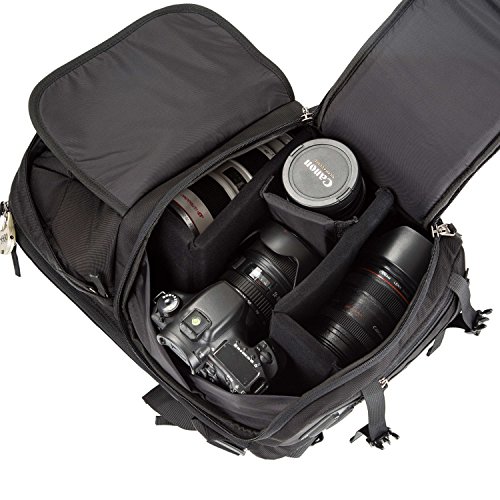 Large Professional Camera Laptop Backpack SLR DSLR Camera Bag for Hiking Traveling with 15"Laptop Ipad Lens Tripod for Canon Nikon Sony Olympus Camera Men and Women(Black)