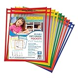 C-Line Reusable Dry Erase Pockets, 9 x 12