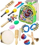 Smarkids Kids Musical Instruments 15 pcs Percussion Toy Rhythm Band Set Preschool Educational Tools