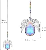 HDCRYSTALGIFTS Crystal Guardian Angel Suncatcher Pendant AB Color view 7