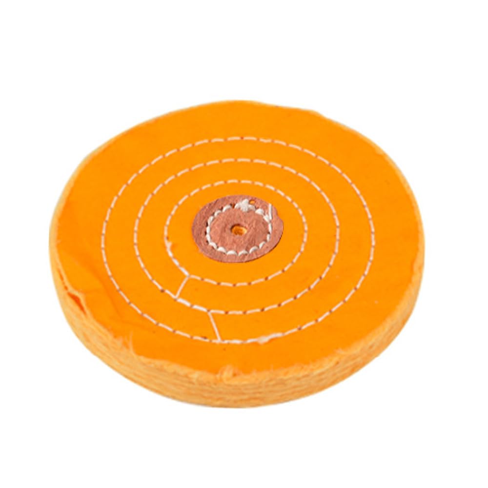 Yellow 6" 150mm Large Hole Spiral Stitched Cleaning Buffing Polishing Wheel Cotton for Bench Grinder for Metal Aluminum,Stainless Steel,Chrome,Jewelry,Wood,Plastic,Ceramic,Glass,etc