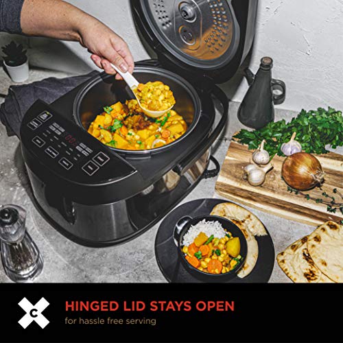 Crux 20 Cup Induction Rice Cooker, MultiCooker, Food Steamer, Slow Cooker, Stewpot, Easy One