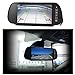7 Inch 16:9 TFT High Resolution LCD Widescreen Car Rearview Monitor Mirror for Car Reverse Camera with Touch Button and Remote Control, Two Ways Of Video Output
