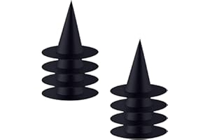 QUAAM 8 Pack Halloween Black Witch Hats,Halloween Christmas Party Cosplay Decoration Witch Hats Costume Accessories
