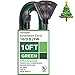 Thonapa 10 Ft Outdoor Extension Cord with 3 Electrical Power Outlets - 16/3 Durable Green Cable - Great for Christmas Lights, Garden and Major Appliances primary