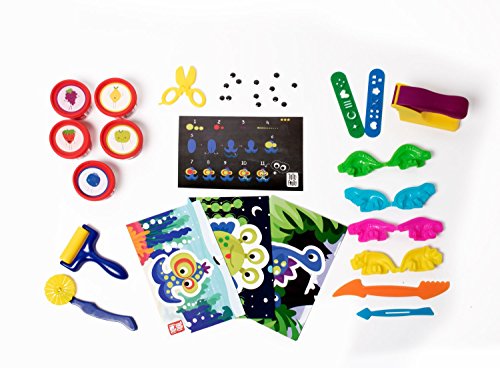 Monster and Dinos Case - Tutti Frutti Scented Modeling Dough, Non-Toxic, Rehydratable