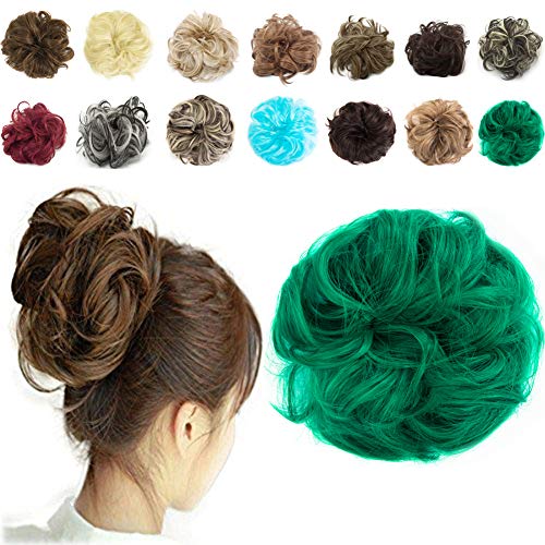 Haironline Scrunchie Bun Up Do Hair Piece Hair Ribbon Ponytail Extensions Wavy Curly, 55 Gram