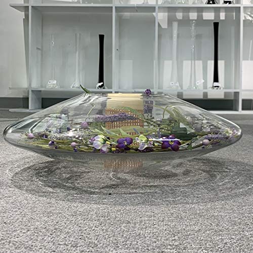 WGV-UFO-Bowl-Glass-Vase-Diameter-20-Height-6-Clear-Flat-Oval-Round-Bubble-Floral-Planter-Terrarium-for-Wedding-Event-Home-Decor-1-Piece-VUF2006