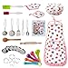 Nearbyme Kids Cooking and Baking Chef Set - 28 Pcs Includes Apron, Chef Hat, Oven Mitt, Pot Holders, Plates, Rolling Pin, Spoon, Cookie Cutters and Baking Utensil for Age 3+ Girls Gift
