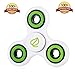 Exgreem NEW 2017 DIRT RESISTANT EDC Tri-Spinner Fidget Toy Smooth Surface Finish Ultra Durable 2-3 Min Spins Non-3D printed (one pack) (One White/green)