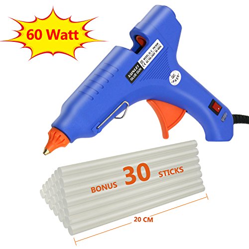 Philonext 60 Watt Hot Glue Gun with 30 Pcs 200mm Melting Glue Gun Sticks (Diameter-11mm) High Temperature Adhesive Glue Melting Gun for DIY Arts & Craft Projects, Sealing and Quick Repairs Kit in Home