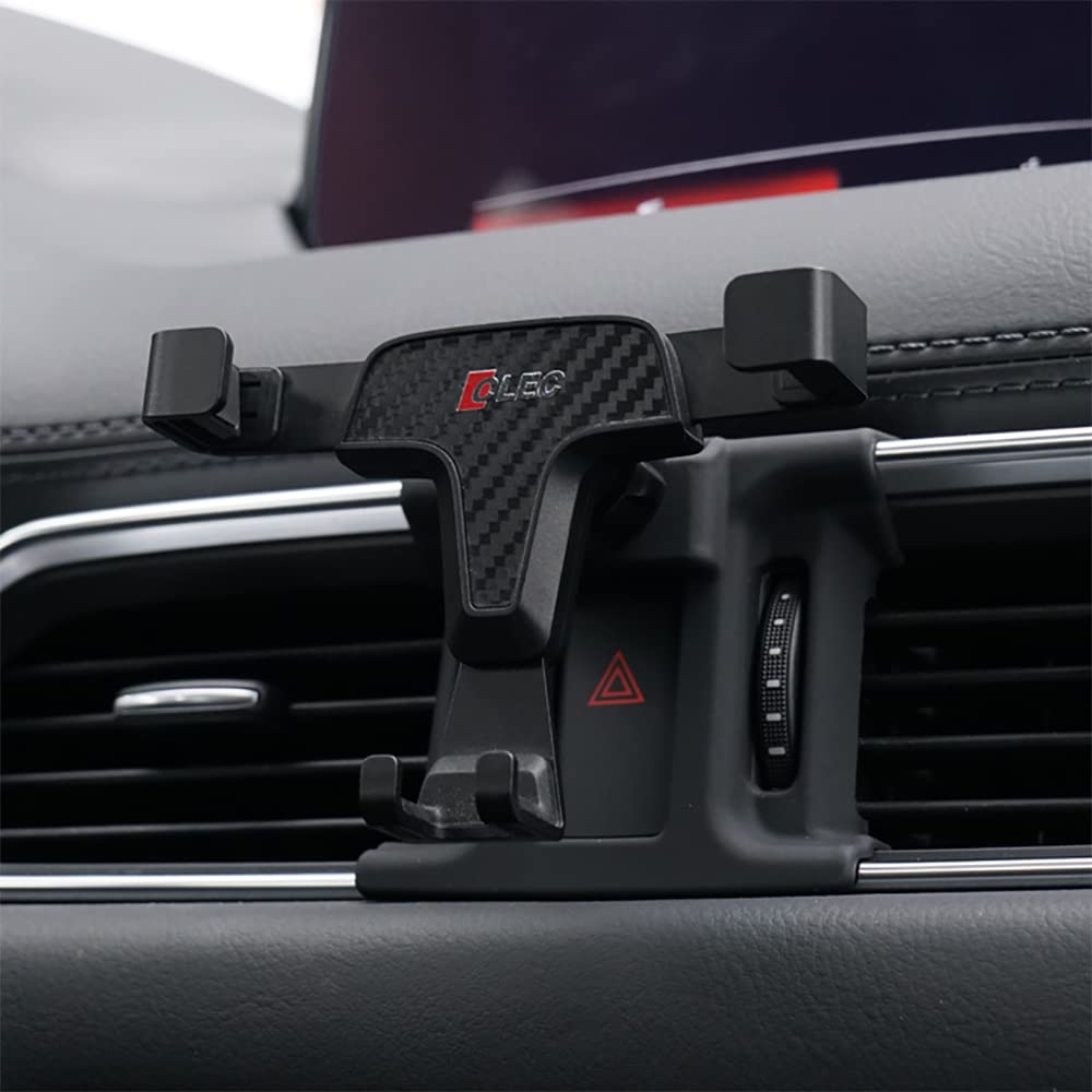 BEERTE Phone Holder fit for Mazda CX-5 2017-2026 Adjustable Air Vent Car Dashboard Cell Phone Mount Carbon Fiber Pattern Gravity Phone Mount fit for Any inches Smartphone