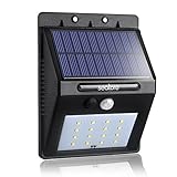Seatore Solar Lights, 16 LED Waterproof Wireless Solar Motion Sensor Lights Outdoor for Patio, Deck, Yard, Garden, 1-Pack