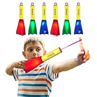 US Sense 6 Pack LED Foam Finger Rockets Glowing Slingshot Flying Toys for Boys Girls Party Favors Gift, Fun Outdoor Group Camping Beach Garden Pool Games Outdoor Halloween Decoration