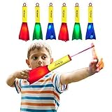 US Sense 6 Pack LED Foam Finger Rockets Glowing Slingshot Flying Toys for Boys Girls Birthday Party Favors, Fun Outdoor Group Camping Beach Garden Pool Games Outdoor Sports Toy