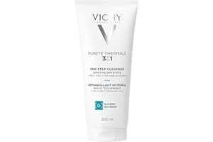 Vichy Gentle Facial Cleanser and Makeup Remover, Purete Thermal 3-in-1 Face Cleanser for Sensitive Skin, Hypoallergenic, Derm