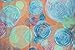 VIVIAN & VINCENT Soft Light Weight Colorful Artistic Circles Print Sheer Infinity Scarf (Orange)