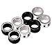 Qmcandy 8pcs Stainless Steel Screw Fit Ear Tunnels Single Row CZ Gem Tunnels Piercing Gauge 8G(3mm)
