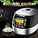 Elechomes LED Touch Control Rice Cooker, 16-in-1 Multi-function Cooker, 10-Cups Uncooked Warmer Cooker with Steam & Rinse Basket, CR502