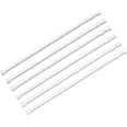 6 Pack White Tension Curtain Rods - Spring-Loaded, Adjustable From 16 To 45 Inches, No Tools Needed For Installation