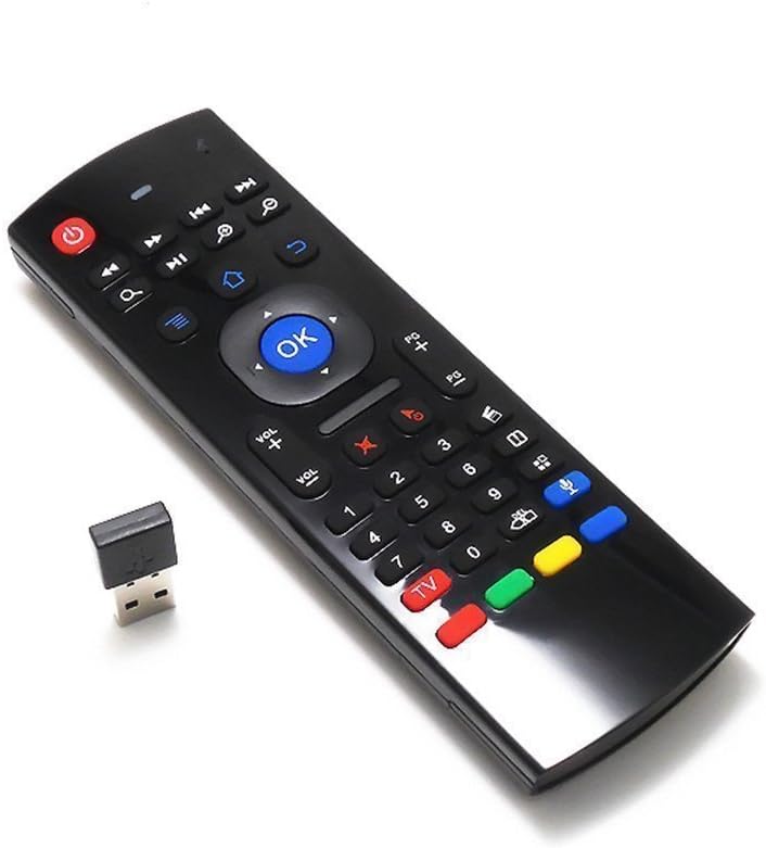 MXIII Double Sided Fly Mouse Remote Control 2.4ghz Mini Wireless Fly Mouse+Qwert Keyboard with Voice Switch and Infrared for Kodi TV Box IPTV HTPC Mini PC Windows Mac OS Lilux