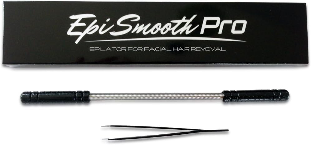 Facial Hair Remover Spring Epilator Wand Duo with Professional Tweezers - Easy, Quick, Best Unwanted Hair Removal Tool for Women NO Laser, Cream, Strips, Bleach or Scissors Needed with EpiSmooth PRO