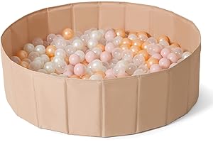 TRENDPLAY Ball Pit for Toddlers Babies Children Collapsible Ball Pits Play Tent, Crawl Playpen Ball Pool Playhouse Playpen with Storage Bag, for Boys Girls Birthday, Beige
