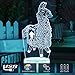 Hoofun 3D Night Light 16 Color Changeable Table Lamp Base Cool Nightlight for Kids Birthday Holiday Christmas Gift Christmas Festival Gift(Llama Crackle Base with Remote Control)