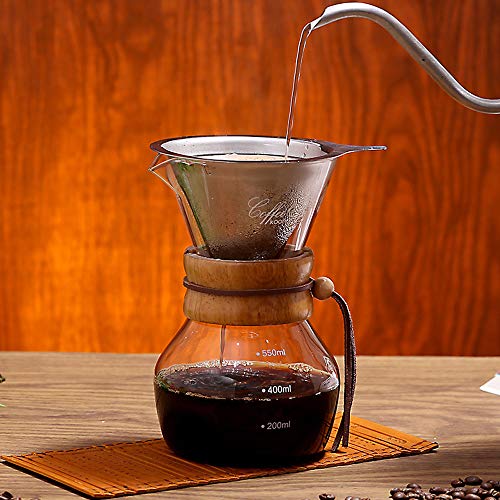Click Here to See More Images Stainless Steel Filter Coffee Pot Filter Hand-washing Pot Drip Coffee Maker