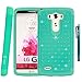 LG G3 Case, LG G3 Bling Case - Style4U LG G3 Studded Rhinestone Crystal Bling Hybrid Armor Case Cover for LG G3 with 1 HD Screen Protector and 1 Stylus [Teal / Mint Green]