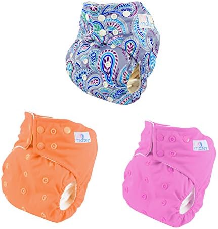 3 Leak Free Dual Opening Pocket Cloth Diaper. 1 Size with 2 Types of Bamboo Insert for Newborn to Toddler. (Girls 3 pack) 2