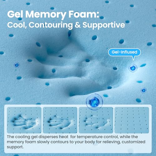 BedStory Full Size Mattress Topper 4 Inch, High Density Memory Foam Bed Pad Double for Back Pain Relief, Cooling Skin-Friendly Cover, No Odor, CertiPUR-US Certified