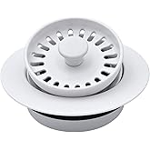 GZILA Garbage Disposal Drain Strainer and Stopper with Decorative Disposal Flange in White, Fit 3.5 Inch Standard Drain Hole