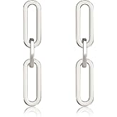 ISALOE Link Chain Drop Earrings Chunky Paperclip Link Dangle Earring Studs Statement Jewelry for Women Birthday Party Jewelry
