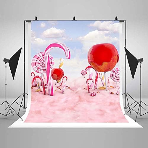 COMOPHOTO Candy Bar Backdrop 5x7ft Sweet Lollipop Birthday Party Decorations Background Baby Kid Photography Backdrops Photobooth Props