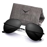 LUENX Aviator Sunglasses Polarized for Men & Women with Case - 400 UV Mirrored Lens 58mm
