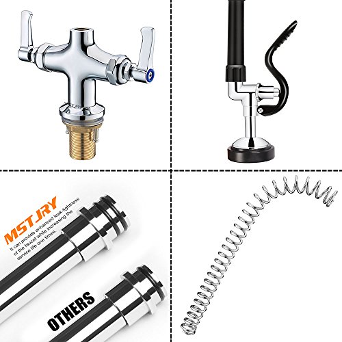 image for Commercial Pre Rinse Kitchen Sink Faucet Deck Mounted Brass Constructe