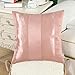 CaliTime Pack of 2 Cushion Covers Throw Pillow Cases Shells for Couch Sofa Home Decoration Modern Shining & Dull Contrast Striped 18 X 18 Inches Dusty Pink