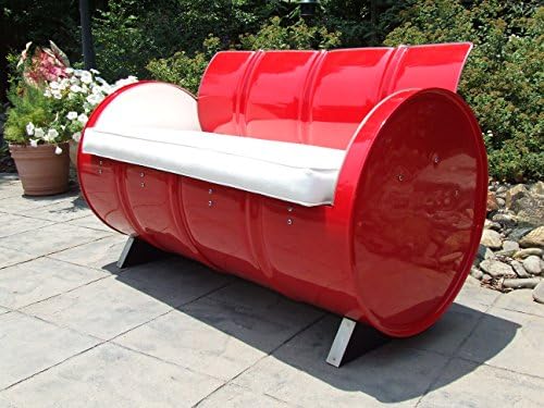 Drum Works Furniture 5009 Cloud White on Red Loveseat