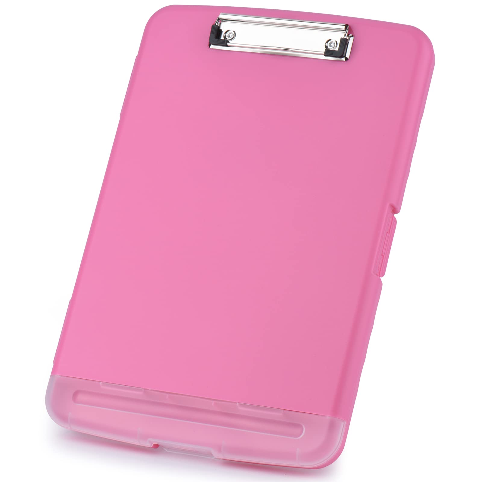 ZCZN Plastic Clipboard with Storage, A4 Clipboard Folder with Separate Pen Holder, Rose Pink — image 1