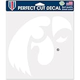 NCAA University of Iowa Hawkeyes 8 x 8 inch White Perfect Cut Decal